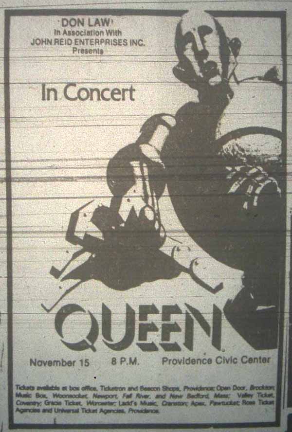 Queen in Providence on 15.11.1977