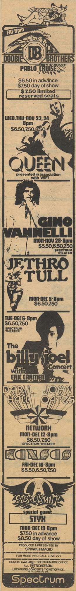 Flyer/ad - Queen in Philadelphia on 23.-24.11.1977
