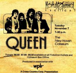 Flyer/ad - Queen in New Haven on 07.11.1978