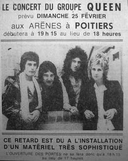 Flyer/ad - Queen in Poitiers on 25.02.1979