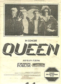 Queen in Los Angeles on 8. - 9.7.1980