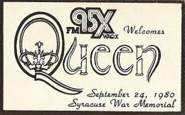 Flyer/ad - Queen in Syracuse on 24.9.1980
