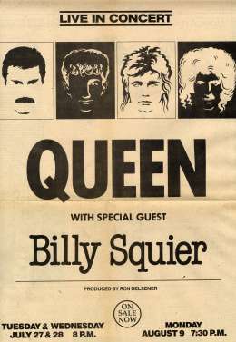 Flyer/ad - Queen in New York on 27.-28.07.1982 - Ron Delsener's full page ad