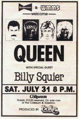 Flyer/ad - Queen in Richfield on 31.7.1982