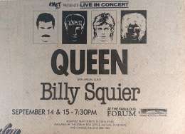 Flyer/ad - Queen in Los Angeles on 14.-15.09.1982