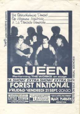 Flyer/ad - Queen in Brussels on 21.9.1984