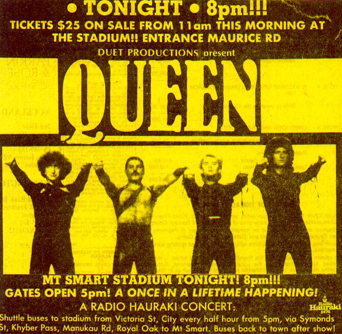 Queen in Auckland on 13.4.1985