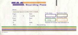 Flyer/ad - Peter Hince's boarding pass from Australia