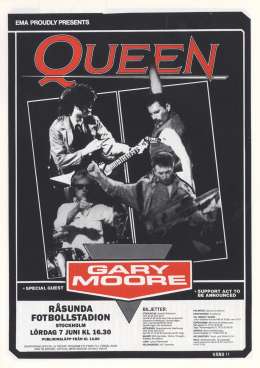 Flyer/ad - Queen in Stockholm on 7.6.1986 (flyer)