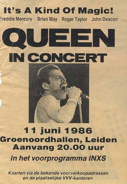 Queen newspaper ad for the Leiden gig on 11.06.1986