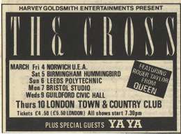 Flyer/ad - The Cross in the UK 1988