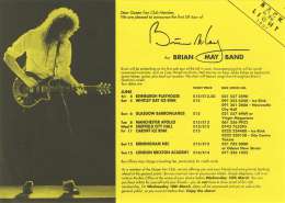 Flyer/ad - Brian May band flyer for the UK gigs in June 1993