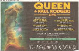 Flyer/ad - Queen + Paul Rodgers in the UK in October 2008