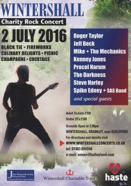 Flyer/ad - Roger Taylor with Band Du Lac in Wintershall on 02.07.2016