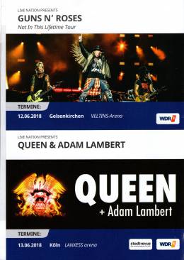 Flyer/ad - Queen + Adam Lambert in Cologne on 13.06.2018