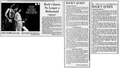 Newspaper review: Queen live at the Forum, Inglewood, CA, USA [03.03.1977]