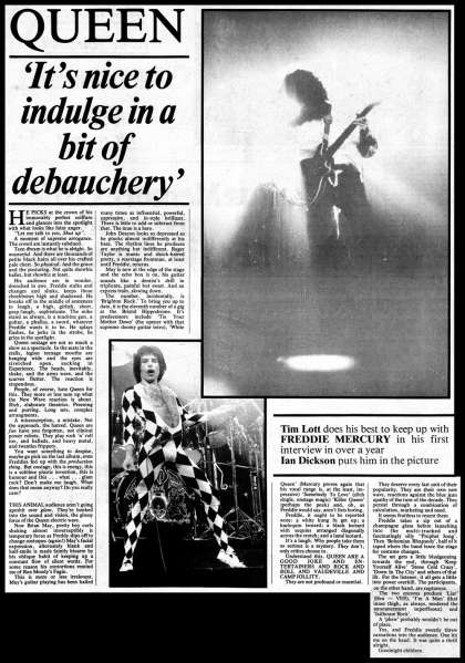 Newspaper review: Queen live at the Hippodrome, Bristol, UK [23.05.1977]