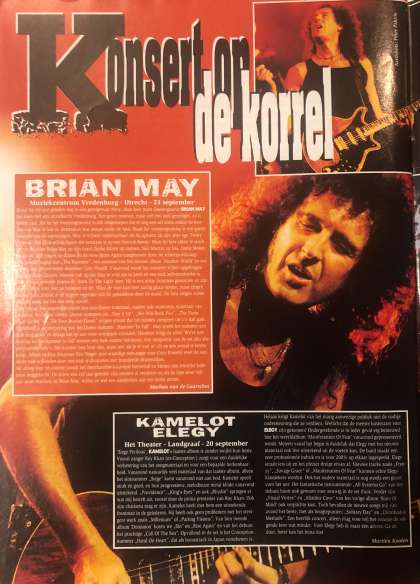 Newspaper review: Brian May live at the Vredenburg, Utrecht, The Netherlands [23.09.1998]