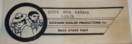 Pittsburgh 25.2.1975 pass (cancelled concert)