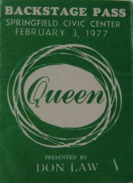 Ottawa 3.2.1977 backstage pass