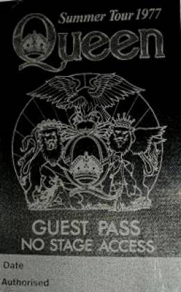 ADATR summer tour 1977 - guest pass