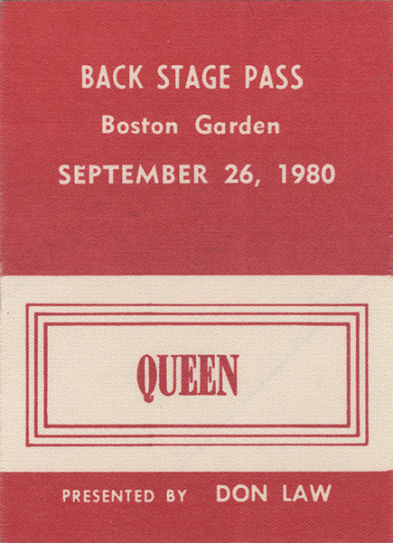 Backstage pass from Boston 26.09.1980