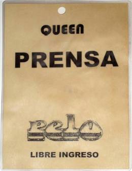journalist pass of Argentine magazine PELO for the press conference in Buenos Aires