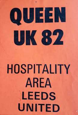 Hospitality pass for the Queen concert in Leeds in 1982