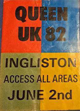 All access pass for the Queen concert in Edinburgh 02.06.1982