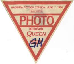 Queen in Stockholm 1986 - photo pass