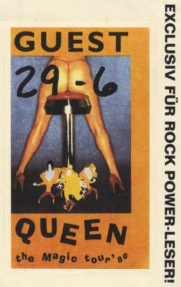 Guest pass for the Queen concert in Munich on 29.06.1986