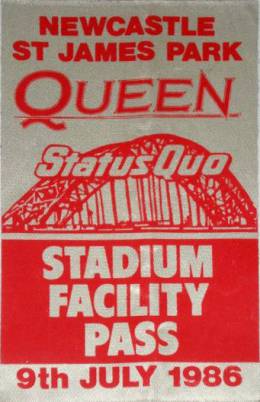 Newcastle 9.7.1986 - stadium facility satin pass
