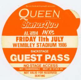 London 11.7.1986 guest pass