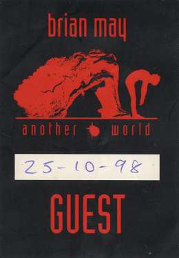 Guest pass for Brian\'s concert in London on 25.10.1998