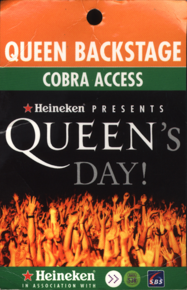 Pass for the Heineken concert in Amsterdam on 30.04.2002
