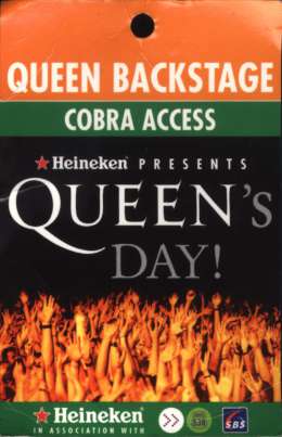 Pass for the Heineken concert in Amsterdam on 30.04.2002