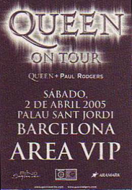 Barcelona 2.4.2005 VIP pass