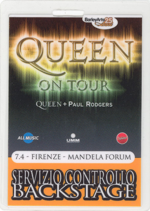 Firenze 7.4.2005 backstage pass