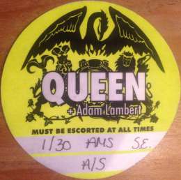 Pass for the Queen concert in Amsterdam on 30.01.2015