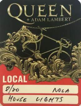 Local crew pass for the Q+AL gig in New Orleans on 20.08.2019