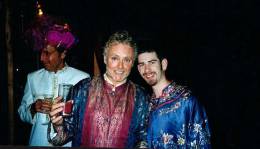 Concert photo: Brian May + Roger Taylor live at the Davington Priory, Faversham, UK (Bob Geldof's 50th birthday party) [06.10.2001]
