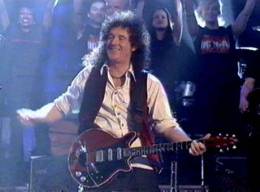 Concert photo: Brian May + Roger Taylor live at the London, UK (Parkinson TV show (with Brian, Roger and the WWRY cast)) [18.05.2002]
