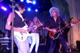 Concert photo: Brian May + Roger Taylor live at the The Savoy, London, UK (Freddie For A Day - Freddie's 65th birthday party) [05.09.2011]