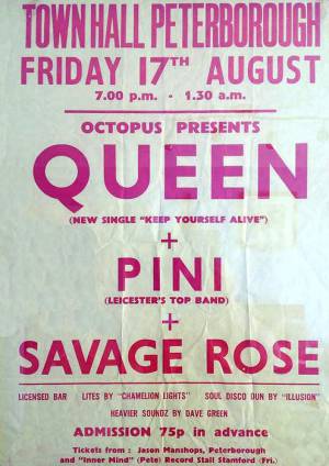 Poster - Queen in Peterborough on 17.08.1973