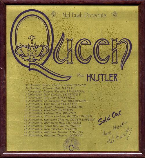 Queen in UK 1974 - commemorative plaque given to Hustler