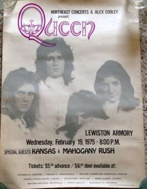 Poster - Queen in Lewiston, USA on 19.02.1975