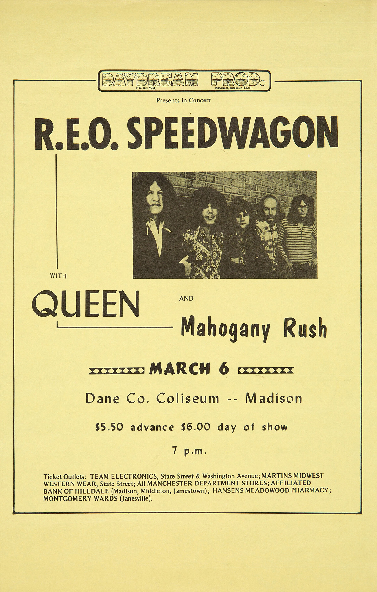 Queen in Madison on 6.3.1975