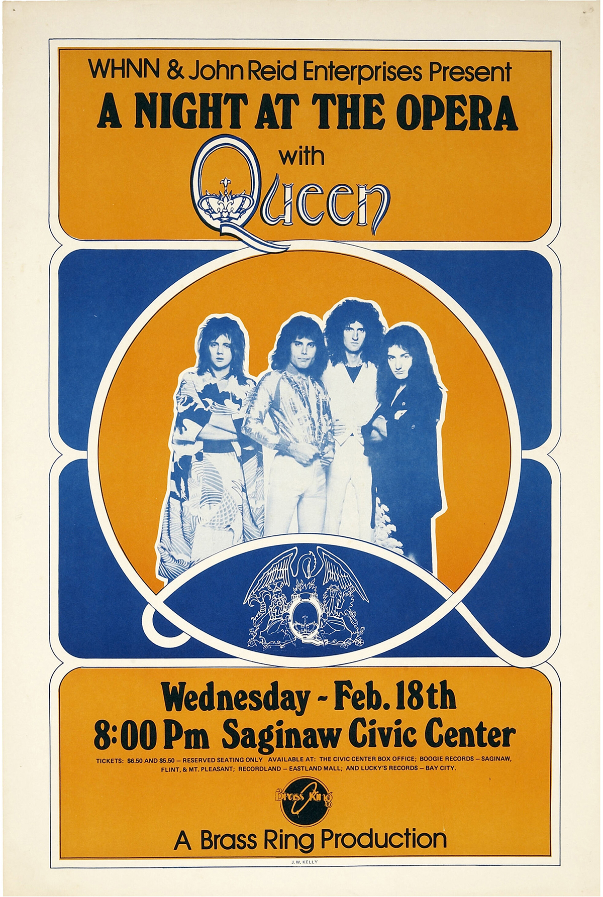Queen in Saginaw on 18.2.1976 (handbill)