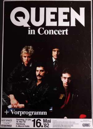 Poster - Queen in Hamburg on 16.05.1982