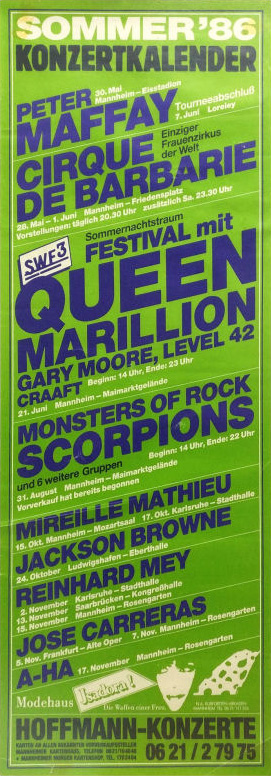 Queen in Mannheim on 21.06.1986